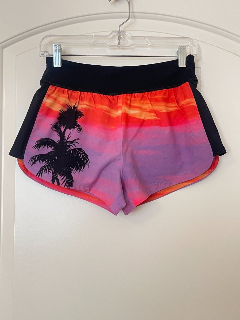 Forever 21 Shorts Athletic Palm Tree Sunset Tropical Bright Small